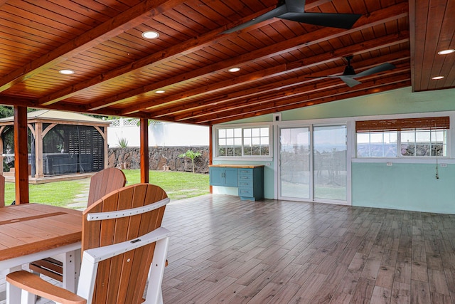 76-206 Kealoha St Unit 2A, Kailua-Kona, HI 96740 - wooden terrace with a gazebo and ceiling fan