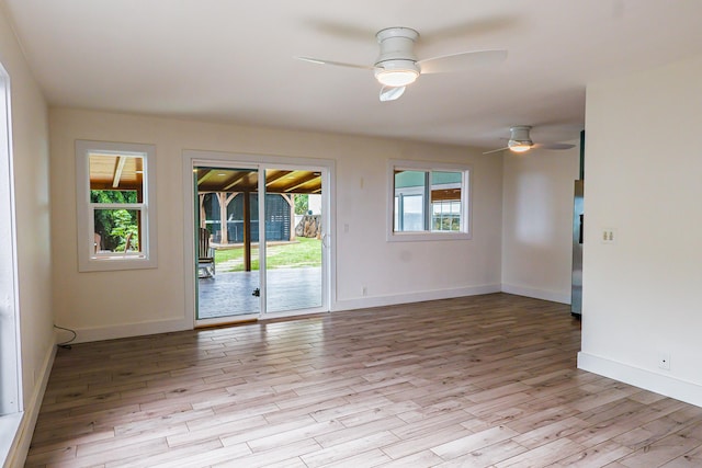 76-206 Kealoha St Unit 2A, Kailua-Kona, HI 96740 - spare room featuring ceiling fan and light wood finished floors