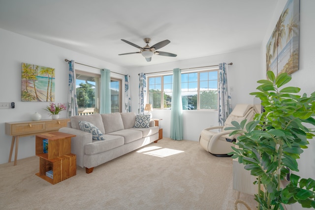 68-3932 Ehu Kai Loop Unit 3403, Waikoloa, HI 96738 - living room with carpet and a ceiling fan