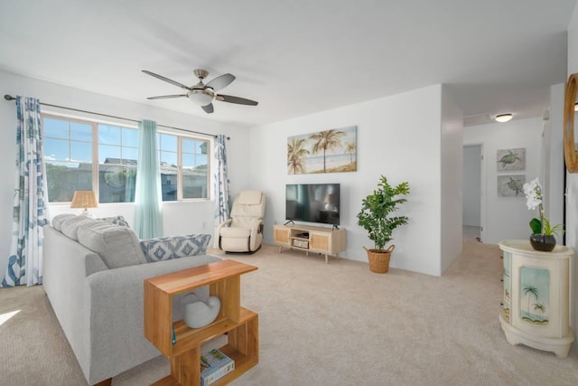 68-3932 Ehu Kai Loop Unit 3403, Waikoloa, HI 96738 - living area featuring light carpet and ceiling fan
