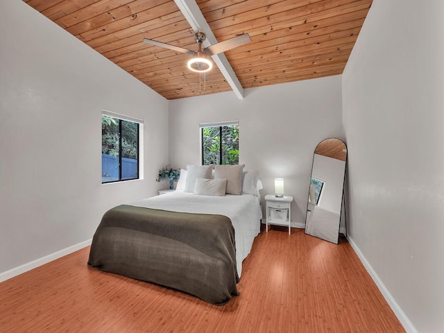87-3216 Carissa Rd, Captain Cook, HI 96704 - bedroom with wood ceiling, multiple windows, wood finished floors, and ceiling fan