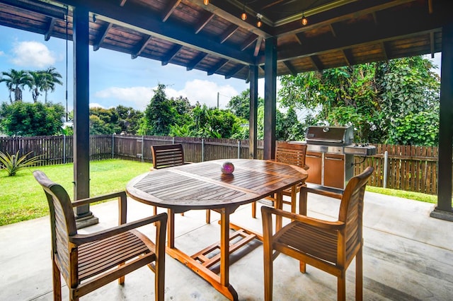 39 Kula Pl Unit 1, Hilo, HI 96720 - fenced backyard featuring a patio, outdoor dining area, area for grilling, and a gazebo