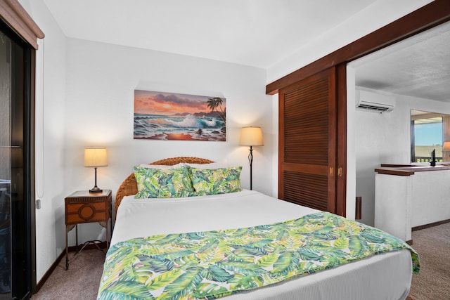 1870 Hoone Rd Unit 511, Koloa, HI 96756 - carpeted bedroom featuring a wall mounted AC and a closet