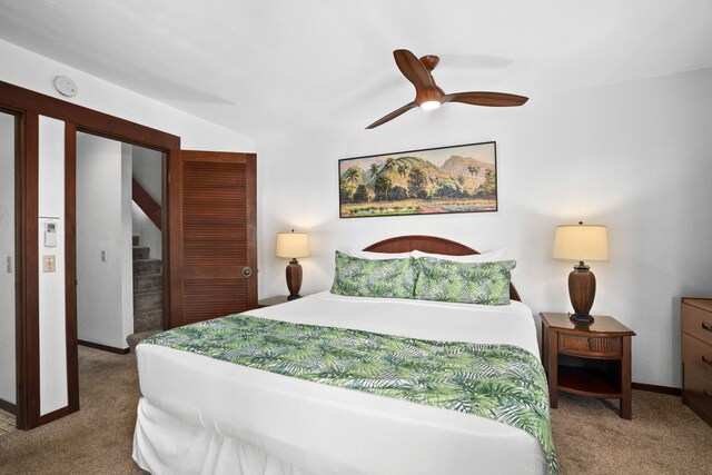 1870 Hoone Rd Unit 511, Koloa, HI 96756 - carpeted bedroom featuring a closet and a ceiling fan