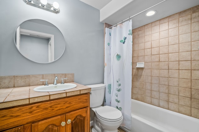 2895 Wawae Rd, Kalaheo, HI 96741 - bathroom featuring vanity, shower / tub combo, and recessed lighting
