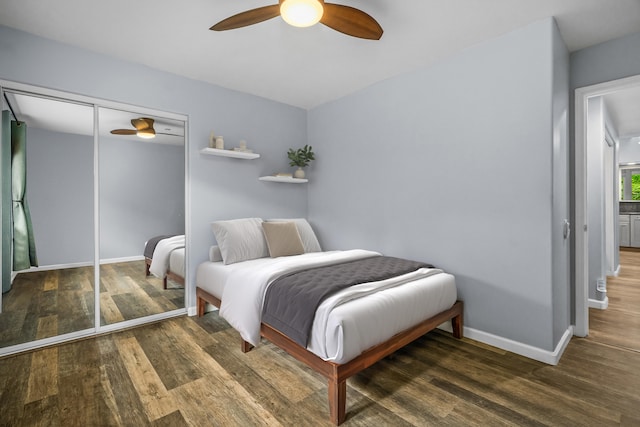 2895 Wawae Rd, Kalaheo, HI 96741 - bedroom featuring wood finished floors, ceiling fan, and a closet