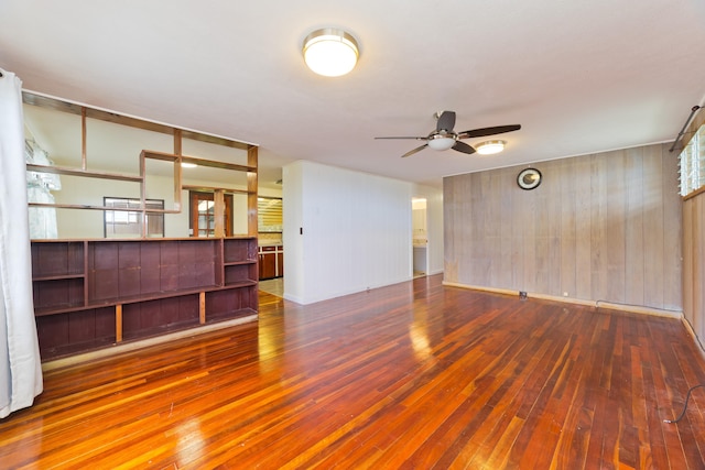 81-6356 Keopuka Pl, Captain Cook, HI 96750 - unfurnished living room with ceiling fan, hardwood / wood-style floors, and plenty of natural light