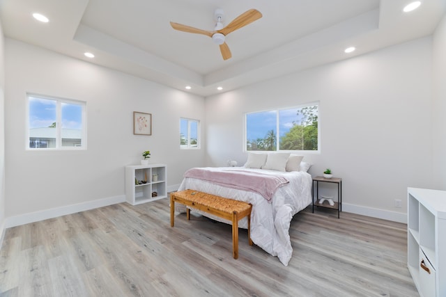 15-1713 32nd Ave, Keaau, HI 96749 - bedroom with recessed lighting, a raised ceiling, light wood finished floors, and a ceiling fan