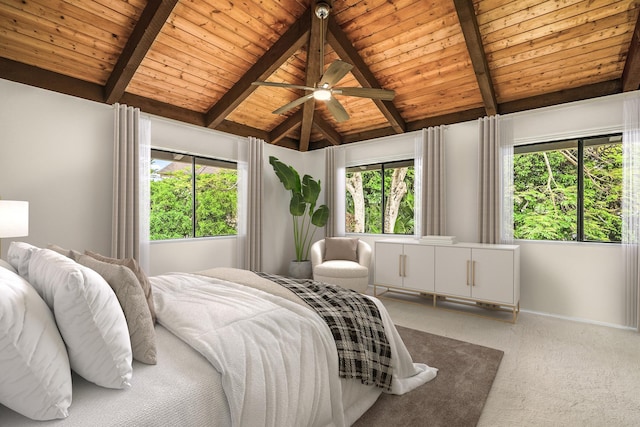4460 Kai Ikena Dr, Kalaheo, HI 96741 - carpeted bedroom with wood ceiling and a ceiling fan