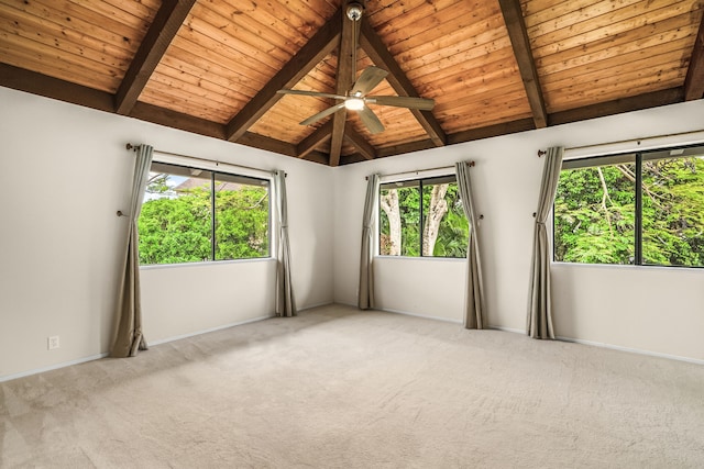 4460 Kai Ikena Dr, Kalaheo, HI 96741 - carpeted empty room with ceiling fan, wood ceiling, and plenty of natural light