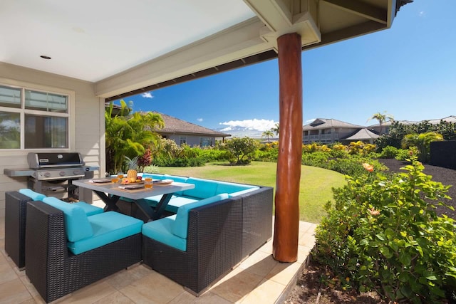 68-1122 Kaniku Dr Unit 426, Kamuela, HI 96743 - view of patio / terrace with a grill and outdoor dining space
