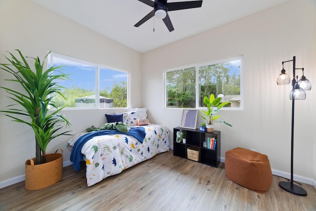 16-2102 Leilani Dr, Pahoa, HI 96778 - bedroom featuring wood finished floors and ceiling fan