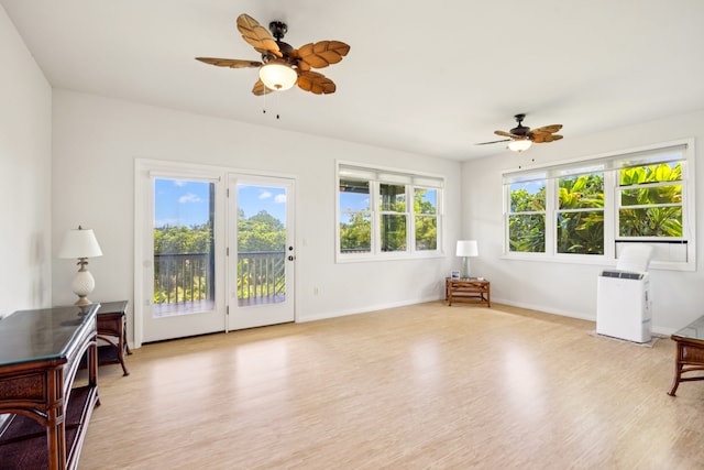 2645 Keoki Pl, Kalaheo, HI 96741 - sitting room with a ceiling fan and light wood-style flooring