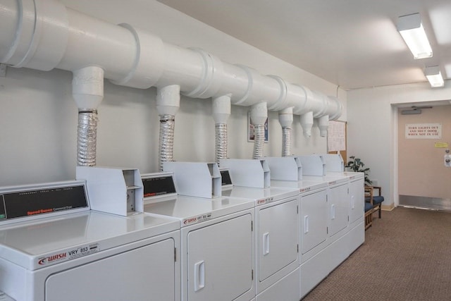 75-5766 Kuakini Hwy Unit 210, Kailua-Kona, HI 96740 - communal laundry room with separate washer and dryer and carpet floors