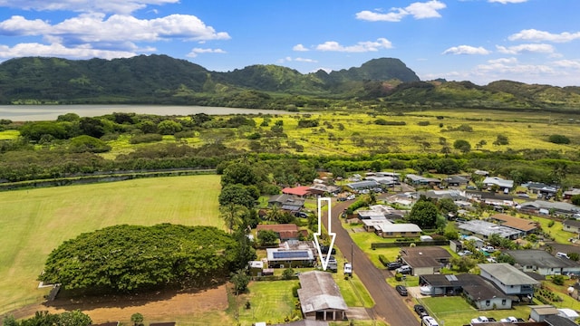 3878 Mamaki St, Koloa, HI 96756 - aerial view of property and surrounding area featuring a water and mountain view and nearby suburban area