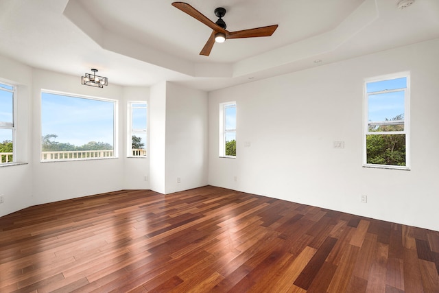 79-1145 Kao Rd, Holualoa, HI 96725 - spare room with a raised ceiling, wood finished floors, and ceiling fan