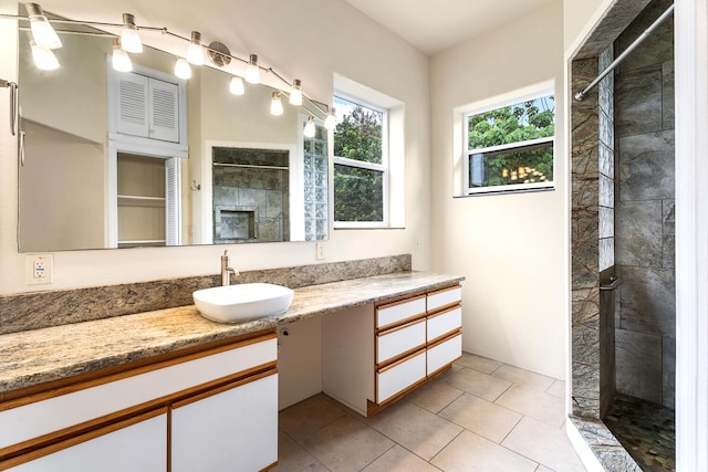 79-1145 Kao Rd, Holualoa, HI 96725 - bathroom featuring vanity, a stall shower, and tile patterned flooring