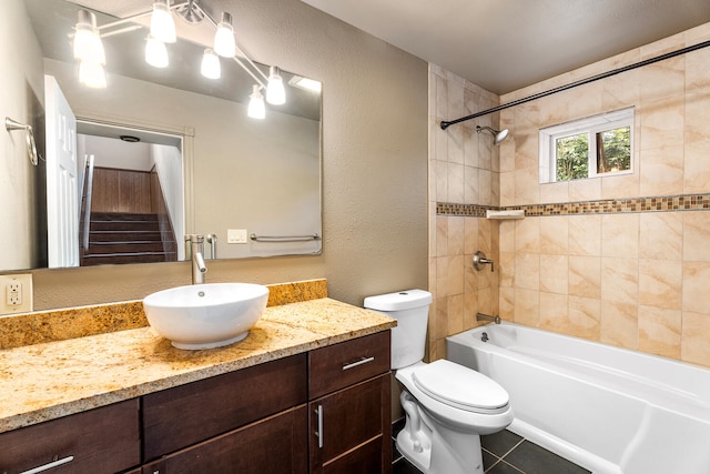 79-1145 Kao Rd, Holualoa, HI 96725 - full bath with vanity, shower / bath combination, tile patterned flooring, and a textured wall