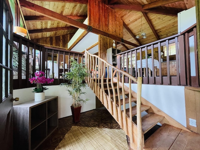 11-3170 Anuhea St, Volcano, HI 96785 - stairs with wood ceiling