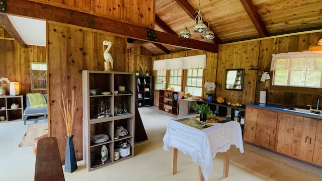 11-3170 Anuhea St, Volcano, HI 96785 - interior space with wooden walls, plenty of natural light, and wood ceiling