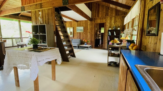 11-3170 Anuhea St, Volcano, HI 96785 - kitchen featuring wood walls and wood ceiling