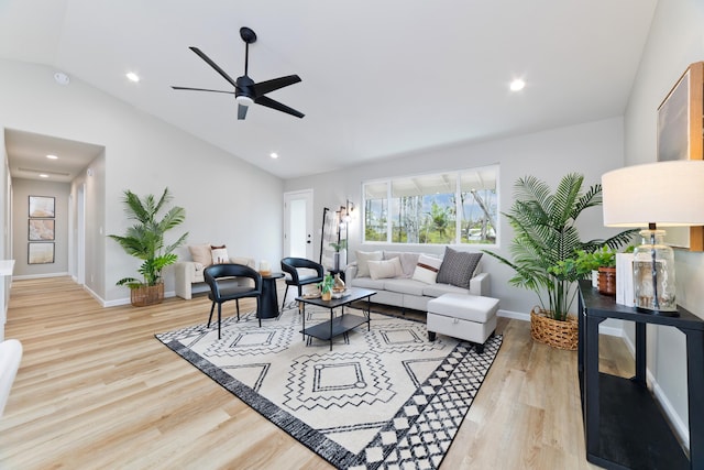 16-2148 Pukalani Dr, Pahoa, HI 96778 - living area with lofted ceiling, wood finished floors, ceiling fan, and recessed lighting