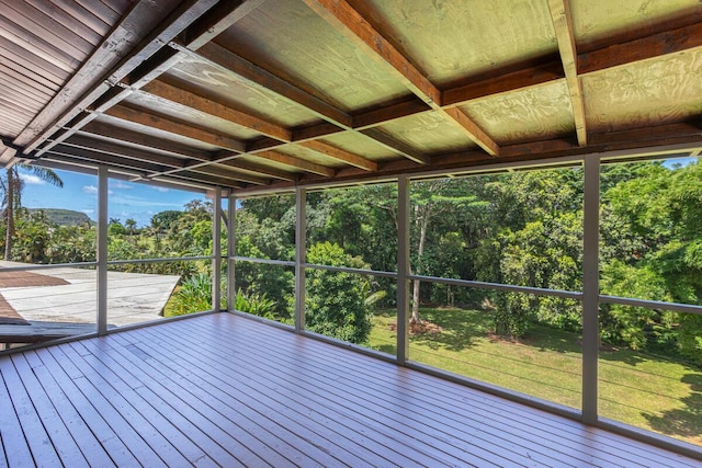 4417-B Kahili Makai St Unit D, Kilauea, HI 96754 - unfurnished sunroom with view of scattered trees