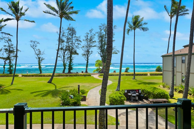 4-1250 Kuhio Hwy Unit G204, Kapaa, HI 96746 - view of yard featuring a water view and a balcony
