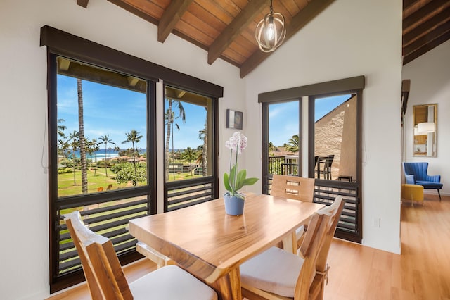 1901 Poipu Rd Unit 633, Koloa, HI 96756 - dining area featuring light wood-style flooring and wooden ceiling