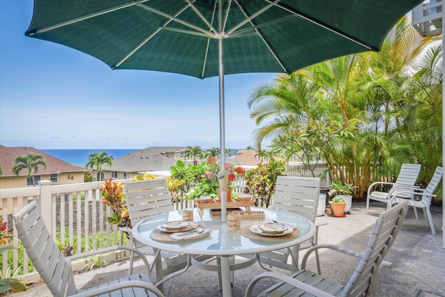 75-5919 Alii Dr Unit Jj2, Kailua-Kona, HI 96740 - view of patio / terrace featuring outdoor dining space and a water view