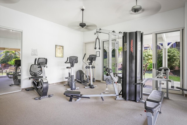 75-5919 Alii Dr Unit Jj2, Kailua-Kona, HI 96740 - gym with a ceiling fan