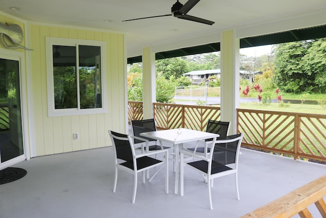 15-1393 29th Ave, Keaau, HI 96749 - view of patio / terrace with a ceiling fan and outdoor dining area