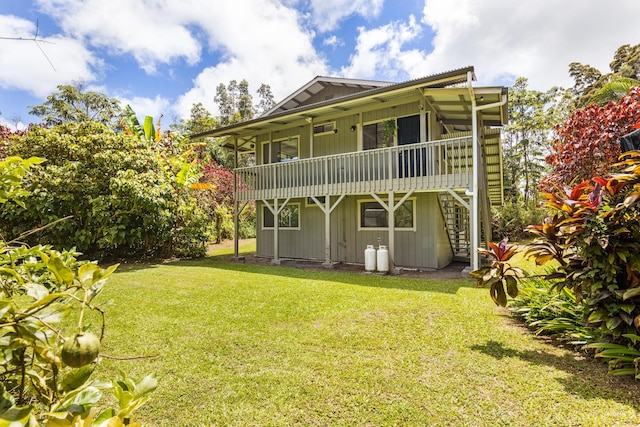13-3401 Alapai St, Pahoa, HI 96778 - rear view of house featuring a yard and stairs