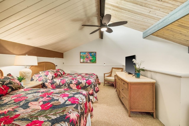 3811 Edward Rd Unit 3304, Princeville, HI 96722 - bedroom featuring light carpet, wood ceiling, and a ceiling fan