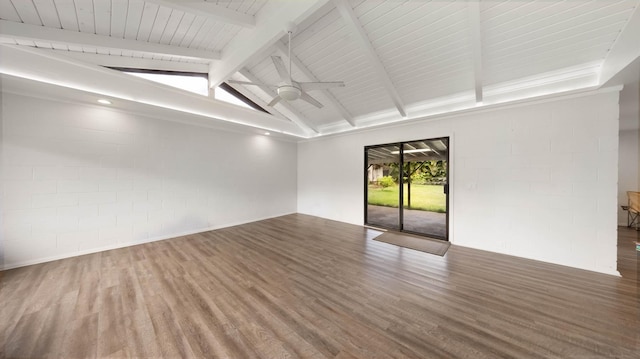 328 Molo St, Kapaa, HI 96746 - empty room with wood finished floors, ceiling fan, and concrete block wall