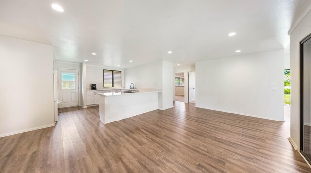 328 Molo St, Kapaa, HI 96746 - unfurnished living room featuring light wood-style flooring and recessed lighting
