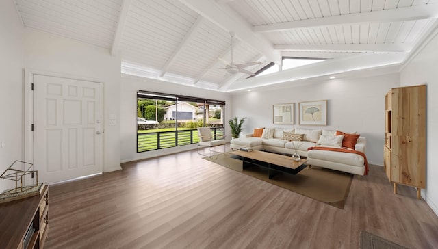 328 Molo St, Kapaa, HI 96746 - living room with wood finished floors and a ceiling fan