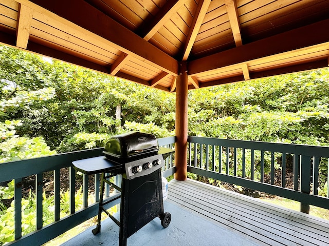 4523 Uku Lii Pl, Hanalei, HI 96714 - wooden terrace with grilling area