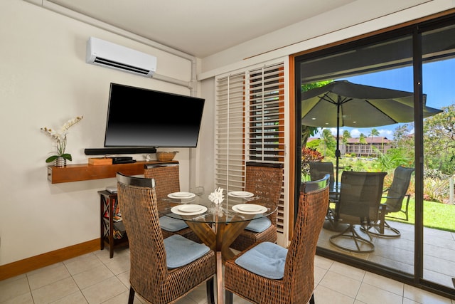 2253 Poipu Rd Unit 320, Koloa, HI 96756 - tiled dining area with a wall mounted air conditioner and healthy amount of natural light