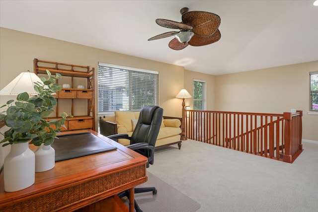 68-1122 Na Ala Hele Rd Unit E4, Kamuela, HI 96743 - office with ceiling fan and carpet