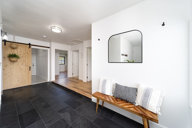 17-436 Ipuaiwaha St, Keaau, HI 96749 - foyer featuring a barn door and baseboards