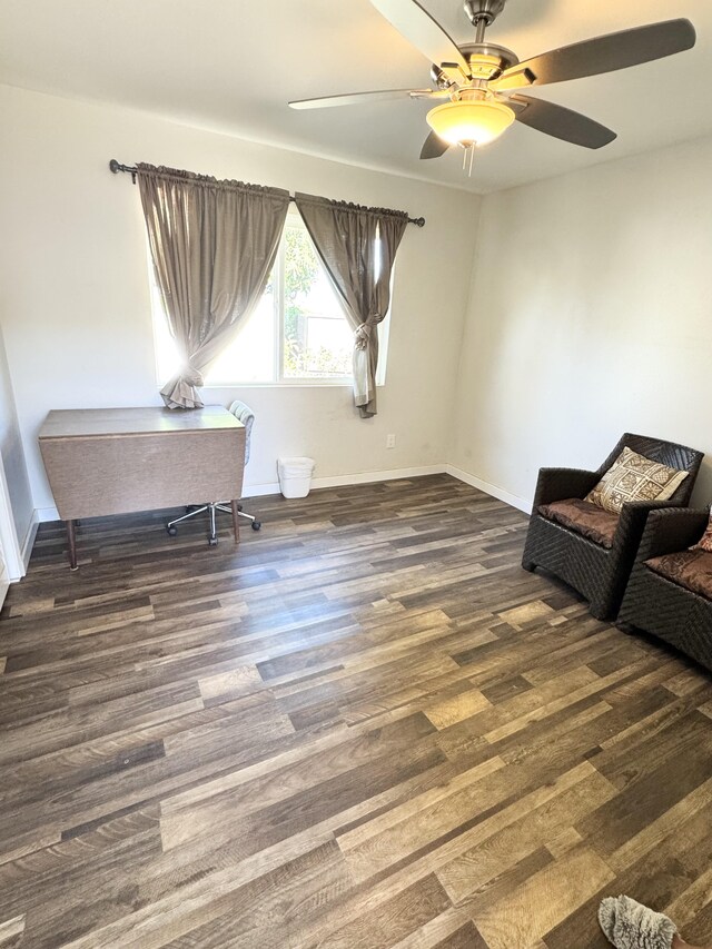 68-3521 Makuahine St, Waikoloa, HI 96738 - living area featuring wood finished floors and ceiling fan