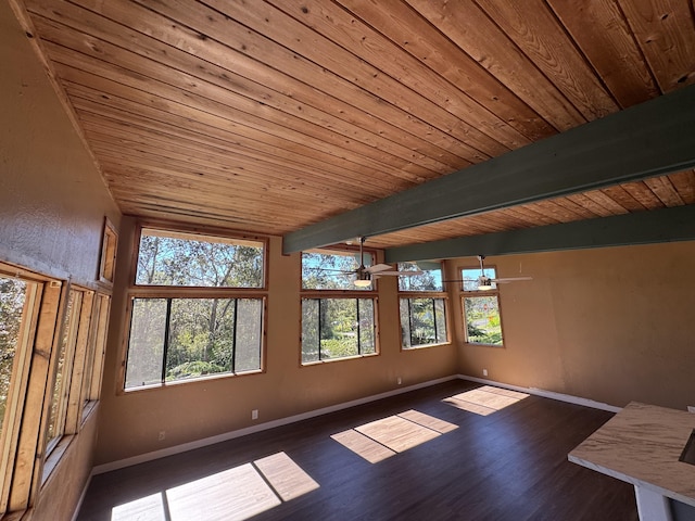 11-3135 Alii Kane St, Volcano, HI 96785 - unfurnished sunroom featuring a wood ceiling with exposed beams and wood finished floors