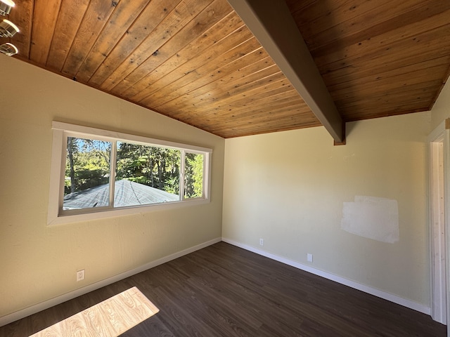 11-3135 Alii Kane St, Volcano, HI 96785 - spare room featuring wooden ceiling and dark wood-type flooring