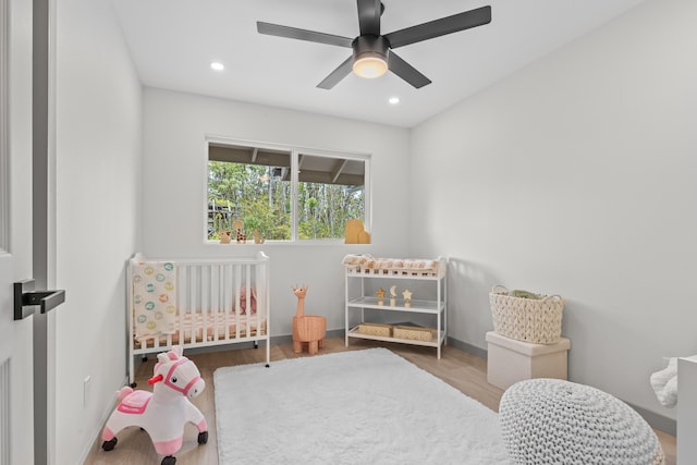16-2110 Tangerine Dr, Pahoa, HI 96778 - bedroom featuring wood finished floors, recessed lighting, and ceiling fan