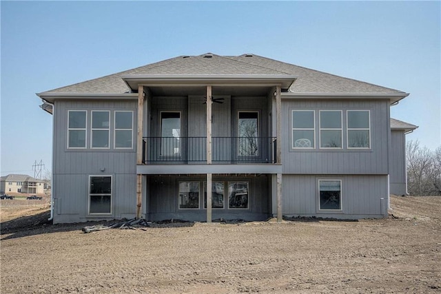 view of front of home with a balcony