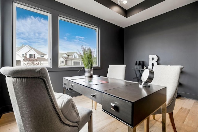 office featuring light hardwood / wood-style flooring