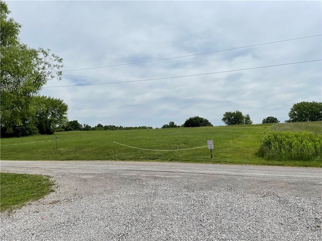 view of road with a rural view