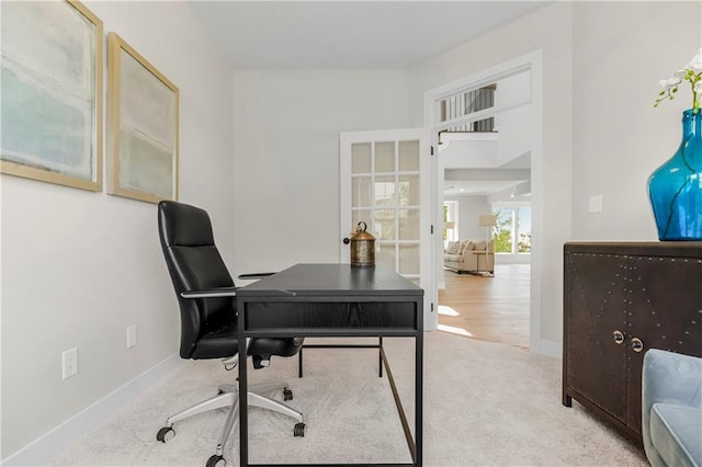 25025 W 92nd St, Lenexa, KS 66227 - home office with french doors, carpet, and baseboards