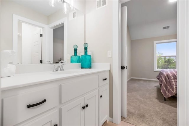 16388 S Brougham Dr, Olathe, KS 66062 - bathroom with visible vents, baseboards, and vanity